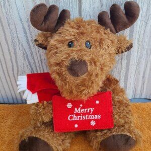 American Greetings 10” Reindeer/Moose Brown Plush Cash, Card, Gift Card Holder